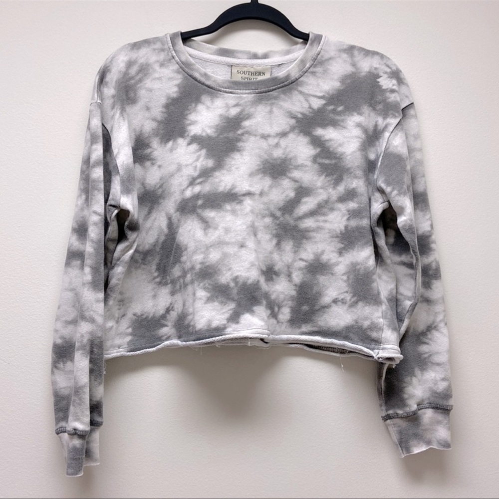 Southern Spirit |‎ Tie Dye Sweatshirt Gray/White Cropped S